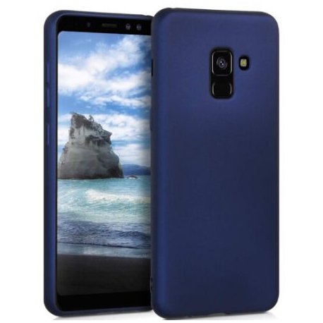 Samsung Galaxy A8 Plus A730 Silky And Soft Touch Silicone Cover Dark Blue