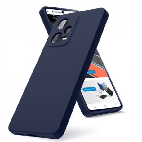 Xiaomi Redmi Note 12 Pro 5G/12 Pro Plus/Poco X5 Pro 5G Silky And Soft Touch Finish Silicone Case Full Camera Protection Blue