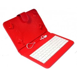 Universal Tablet Book Case 7'' with Keyboard Red