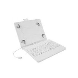 Universal Tablet Book Case 8''-9'' with Keyboard White