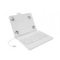 Universal Tablet Book Case 8''-9'' with Keyboard White