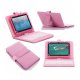 Universal Tablet Book Case 7'' with Keyboard Hot Pink