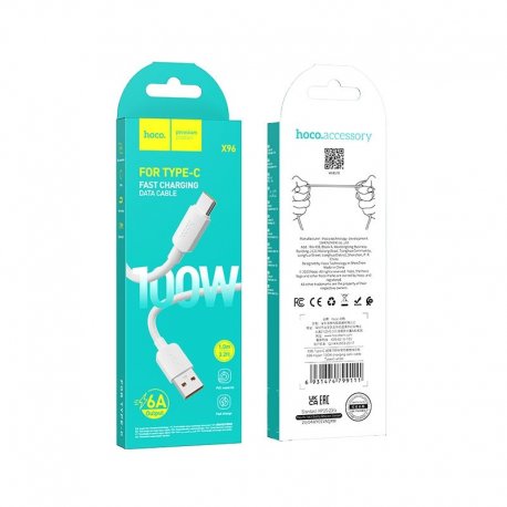 Hoco X96 Cable USB To Type C Hyper Power Delivery 100W 1m White