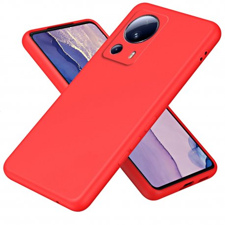 Xiaomi 13 Lite Silicone Case Full Camera Protection Red