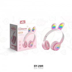 MBaccess SY-29R Headphone Bluetooth Rabbit LED Pink