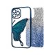 IPhone 11 SemiHard Case Butterfly Liquid Glitter Blue