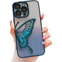 IPhone 14 Pro Max SemiHard Case Butterfly Liquid Glitter Blue