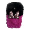 Samsung Galaxy J5 2017 J530 Back Case Faux Fur Hair Soft Warm Hot Pink Black