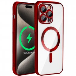 IPhone 15 Pro Max Luxury MagSafe Case Red