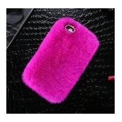 Samsung Galaxy J3 2017 J330 Back Case Faux Fur Hair Soft Warm Hot Pink