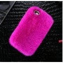 Samsung Galaxy J3 2017 J330 Back Case Faux Fur Hair Soft Warm Hot Pink