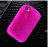 Samsung Galaxy J3 2017 J330 Back Case Faux Fur Hair Soft Warm Hot Pink