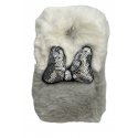 Samsung Galaxy J3 2017 J330 Back Case Faux Fur Hair Soft Warm White Grey