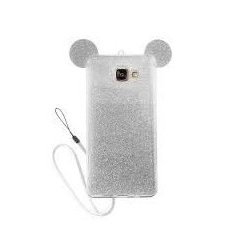 Samsung Galaxy J3 2016 J320 Silicone Case Mickey Mouse Ears Glitter Silver