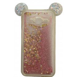Samsung Galaxy J3 2016 J320 Liquid Glitter Back Case Mickey Mouse Ears Pink