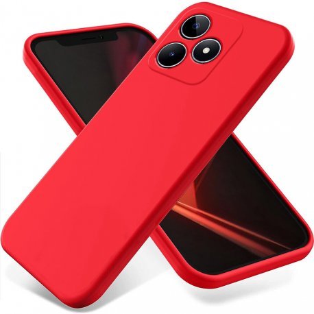 Realme C51/C53 Silky And Soft Touch Finish Silicone Case Full Camera Protection Red