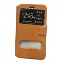 Universal Mobile 4.8''-5.3'' Book Case S-View Light Brown