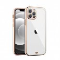 Samsung Galaxy A54 Back Cover Gold Electroplating Transparent Chrome Raised Edges Super Soft-Touch Bumper Case White