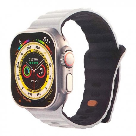 Gear4 for Apple Watch 42/44/45/49mm Sport Band Two Tone White Black