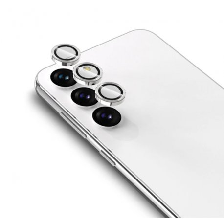 Samsung Galaxy S24 Plus S926 Ring Camera Protective Tempered Glass Silver