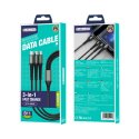 Jellico B11 3 in 1 Cable 3.1A 1.2M Black