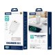 Jellico EU13 Fast Charger PD 30W Type-C + USB 3.0 and Cable Type C - Lightning White