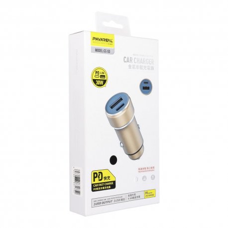 Pavareal PA-CC53 Car Charger Usb A+Type C PD 30W Black