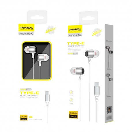 Pavareal PA-M09C Wired Earphones With Micro Type C DAC White