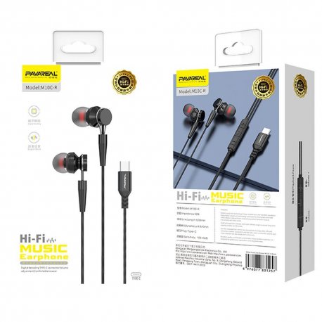 Pavareal PA-M10C-R Wired Earphones With Micro Type C DAC Black