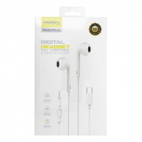 Pavareal PA-M11C Wired Earphones With Micro Type C DAC White