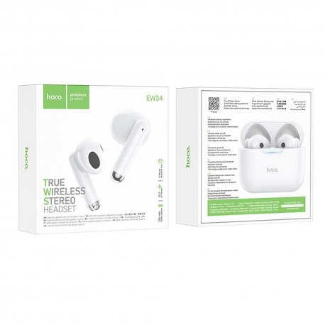 Hoco TWS EW34 Bluetooth Wireless Stereo Headphones White