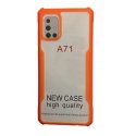 Samsung Galaxy A71 A715 Hybrid Case Transperant Orange Border