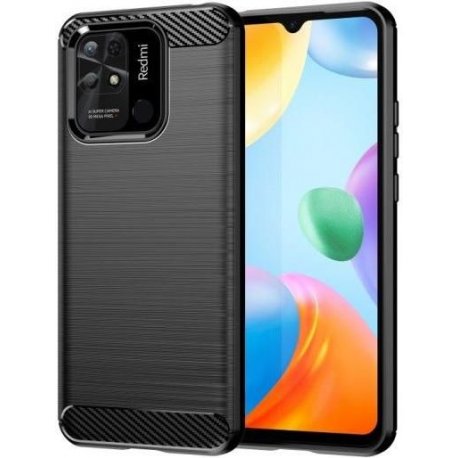Xiaomi Pocofone C40 Case Carbon Fiber Design TPU Flexible Soft Black