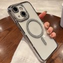 IPhone 15 Plus Luxury Diamond MagSafe Case Silver