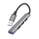 Hoco HB26 Adapter 4in1 USB to 1xUSB3.0+3xUSB2.0 Gray