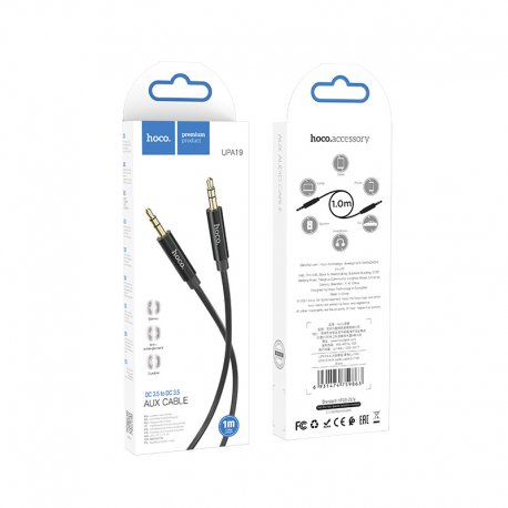Hoco UPA19 Cable Jack 3.5mm-Jack 3.5mm 1m Black