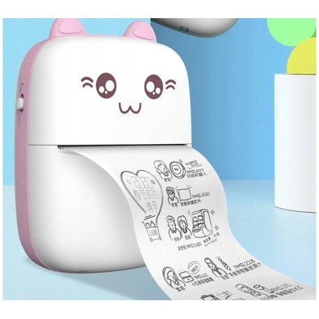 MBaccss PR1 Mini Pocket Printer With 5 pcs. Of Thermal Paper Pink