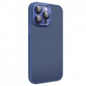 IPhone 14 Pro Electroplated Matte Acrylic Tempered Glass Case Blue