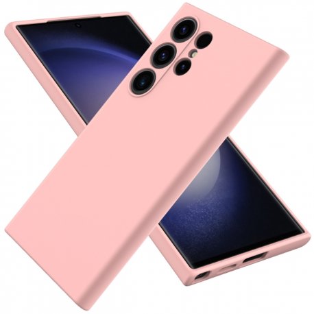 Samsung Galaxy S24 Ultra S928 Silicone Case Full Camera Protection Pink