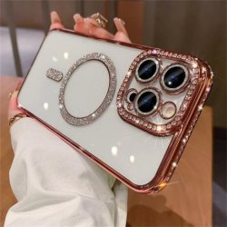 Samsung Galaxy A55 A556 5G Luxury Diamond MagSafe Case RoseGold