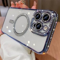 Samsung Galaxy A55 A556 5G Luxury Diamond MagSafe Case Blue