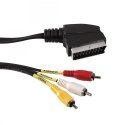 MBaccess Cable Scart To 3 Rca 1,0M Black