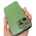 IPhone 14 Electroplated Matte Acrylic Tempered Glass Case Green