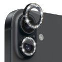IPhone 16/16 Plus Ring Camera Protective Tempered Glass Glitter Black