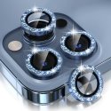 IPhone 16 Pro/16 Pro Max Ring Camera Protective Tempered Glass Glitter Blue