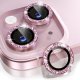 IPhone 16/16 Plus Ring Camera Protective Tempered Glass Glitter Pink
