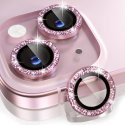 IPhone 16/16 Plus Ring Camera Protective Tempered Glass Glitter Pink