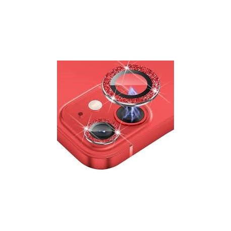 IPhone 16/16 Plus Ring Camera Protective Tempered Glass Glitter Red