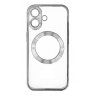 IPhone 16 Chrome Hole Clear Silicone Case Silver