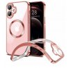 IPhone 16 Chrome Hole Clear Silicone Case Rose Gold
